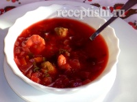 Борщ с курицей и галушками полтавский