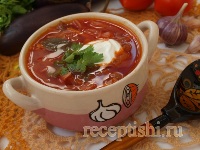Борщ со свеклой и сосисками львовский