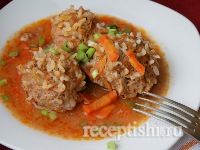 Ежики из фарша с рисом в духовке
