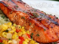 Форель с вустерским соусом, медом и тимьяном