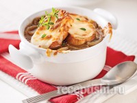 Французский луковый суп на мясном бульоне