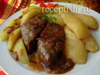 Говядина в пиве с грушами и медом