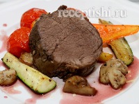 Говядина в васаби с соусом из красного вина