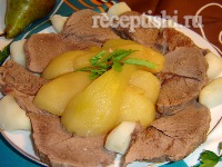 Груши с тушеным мясом