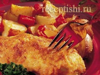Картофель с курицей в духовке