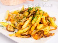 Картошка жареная с грибами
