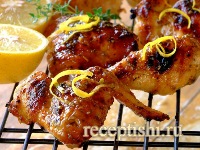 Курица на гриле, с лимоном и чесноком
