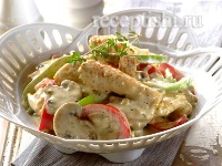 Курица с грибами в сливочном соусе 