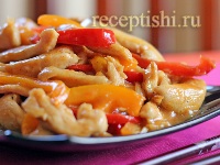 Рецепт Курица с перцем и манго 