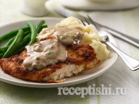 Куриные грудки со сливочно-грибным соусом