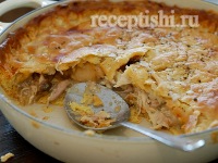 Пирог с курицей и грибами