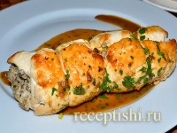 Рулет из курицы с фаршем и шампиньонами