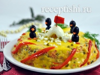 Румынский мясной салат "Пингвины на льдине"