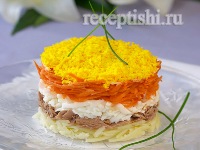 Салат Мимоза с яблоком легкий