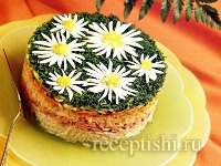 Салат Ромашки с горбушей