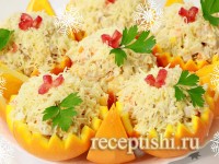 Красивый и вкусный салат с курицей и апельсинами