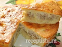 Сметанное тесто для пирогов с грибами и курятиной
