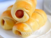 Сосиски в тесте (дрожжевом на кефире)