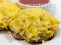 Стожки из мясного фарша с сыром