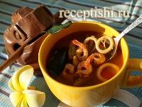 Рецепт Суп Том Ям Тхале (с морепродуктами)
