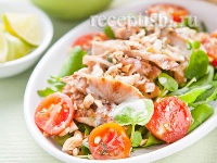 Рецепт Тайский салат с курицей и заправкой на кокосовом молоке