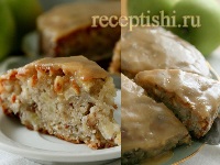 Яблочный пирог с карамелью и грецкими орехами