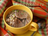 Язык свиной с фасолью