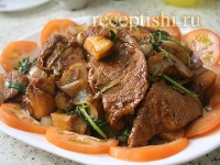 Рецепт Жареная свинина с ананасами
